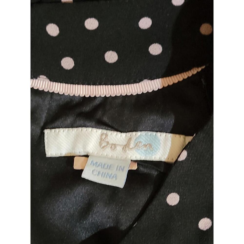 Boden Women's Black Polka Dot Crewneck Chiffon Pleated Lined Dress Size 6R #C - Picture 7 of 9